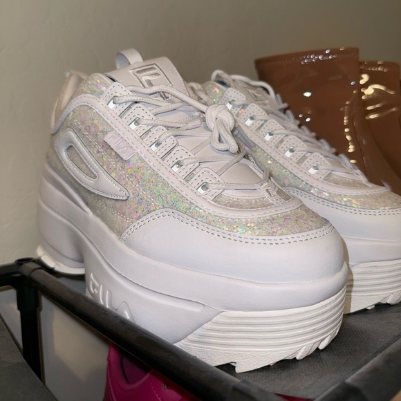 Fila Shoes - FILA Disruptor 2 Wedge Special Glitter | Women’s Iridescent Platform Sneakers
